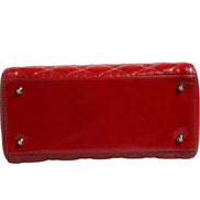 Christian Dior Cherry Red Patent Leather Cannage Quilting Small Lady Dior Bag