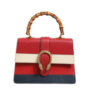Gucci Dionysus Bamboo Medium Top Handle Bag White Blue Red