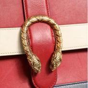 Gucci Dionysus Bamboo Medium Top Handle Bag White Blue Red