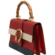 Gucci Dionysus Bamboo Medium Top Handle Bag White Blue Red
