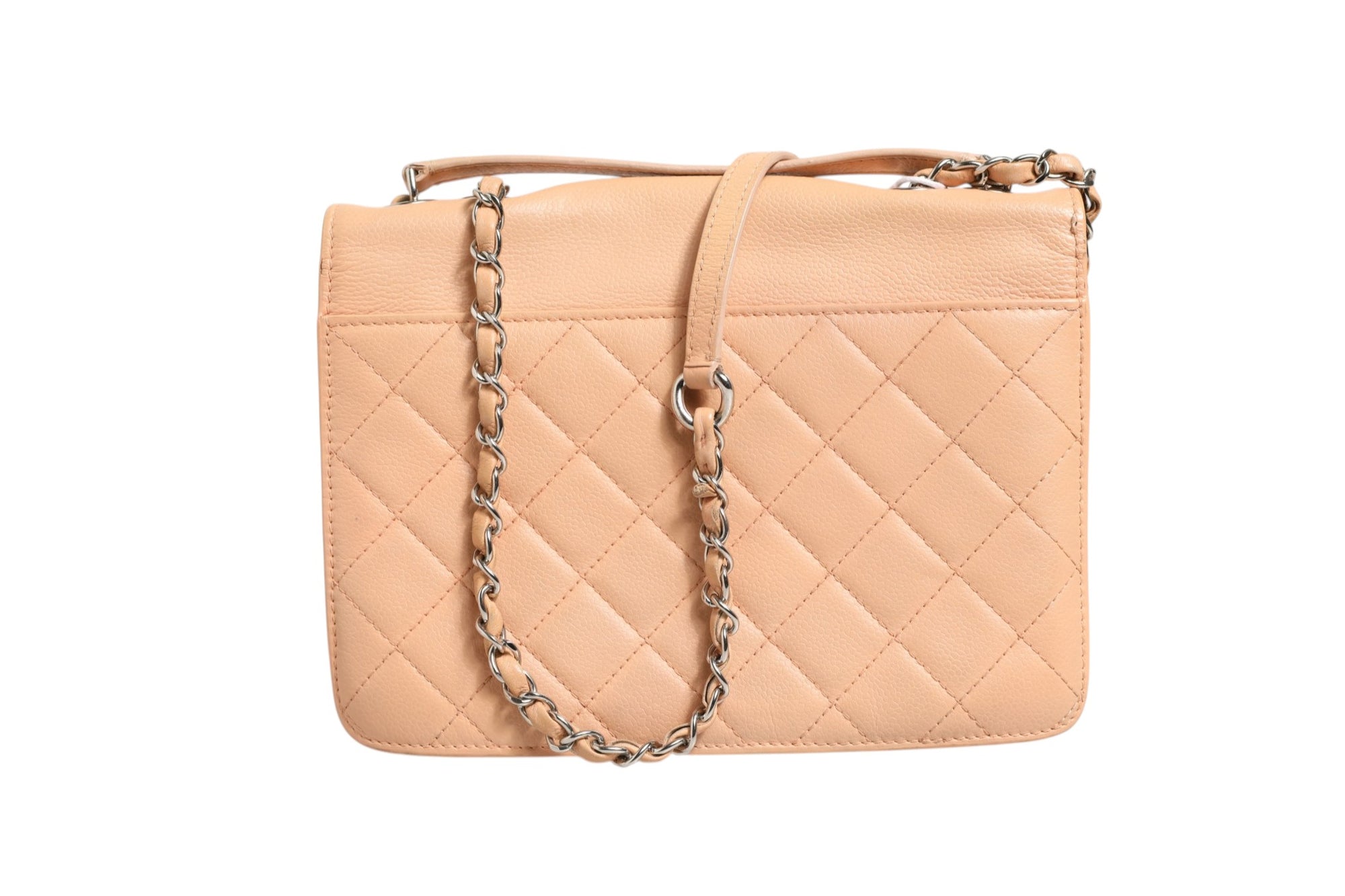 Μικρή τσάντα Chanel από καπιτονέ δέρμα κατσίκας με κούμπωμα CC