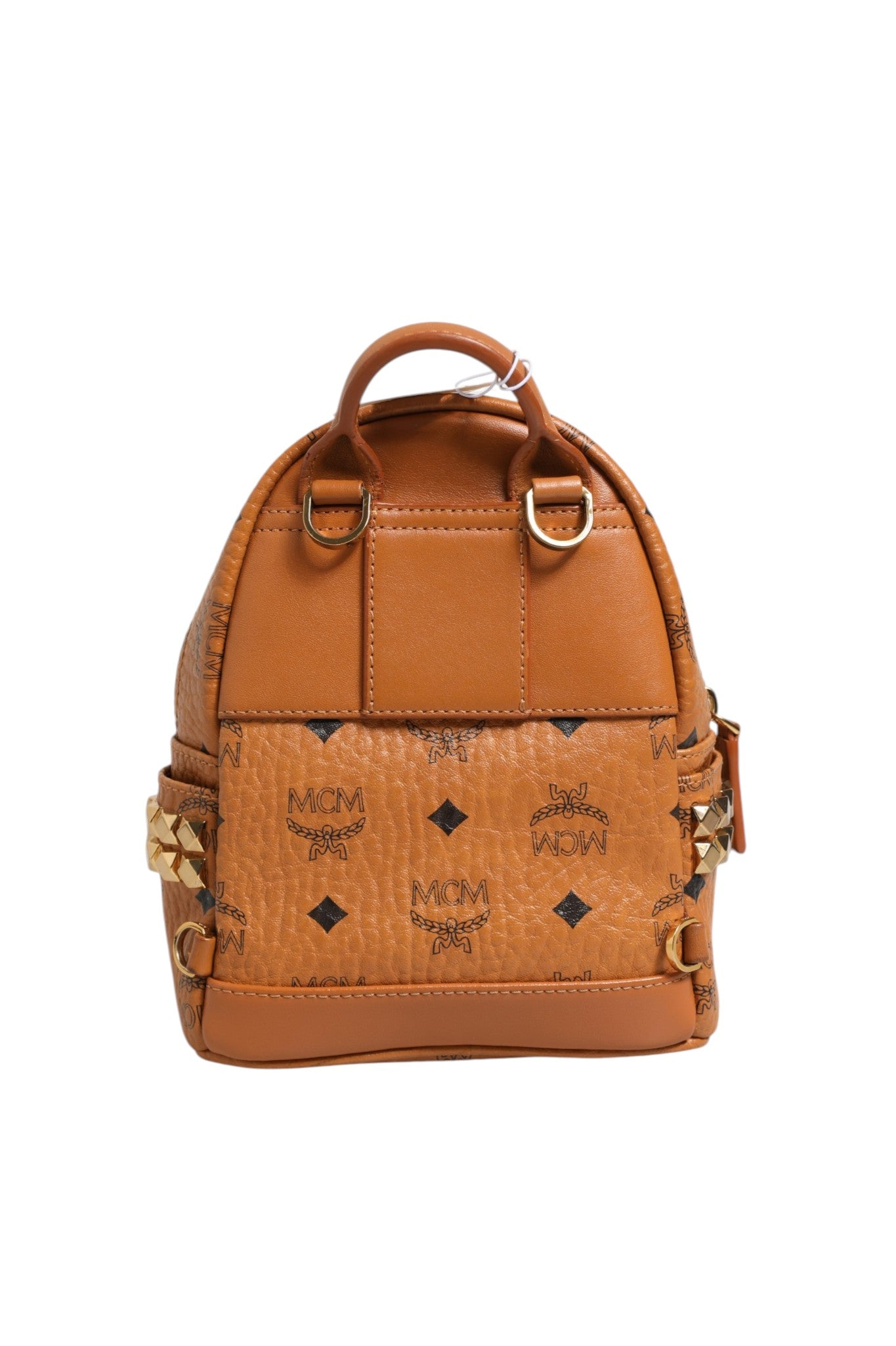 MCM Stark Mini Backpack in Visetos Cognac