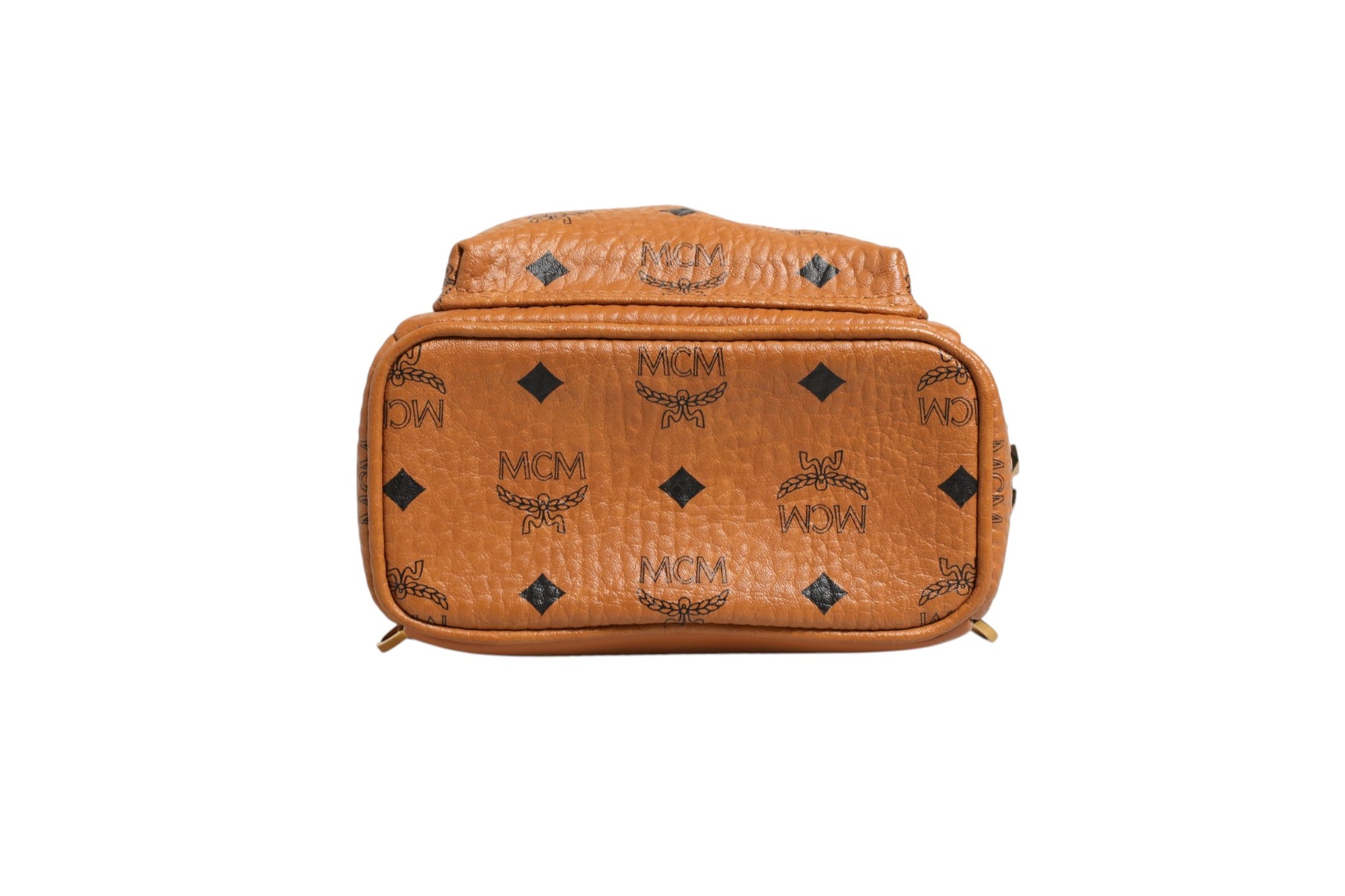 MCM Stark Mini Backpack in Visetos Cognac