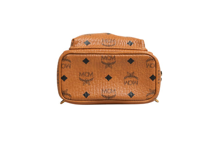 MCM Stark Mini Backpack in Visetos Cognac