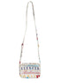 Balenciaga White Graffiti Print Leather Mini City Handbag