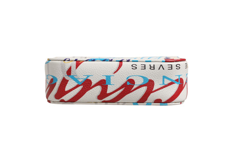 Μικρή τσάντα χειρός Balenciaga με λευκό δερμάτινο graffiti print