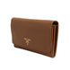 Prada Brown Leather Wallet with Gold Logo