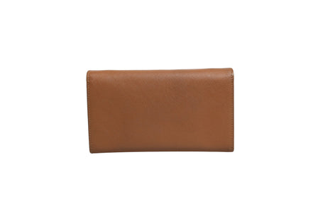 Prada Brown Leather Wallet with Gold Logo