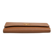 Prada Brown Leather Wallet with Gold Logo