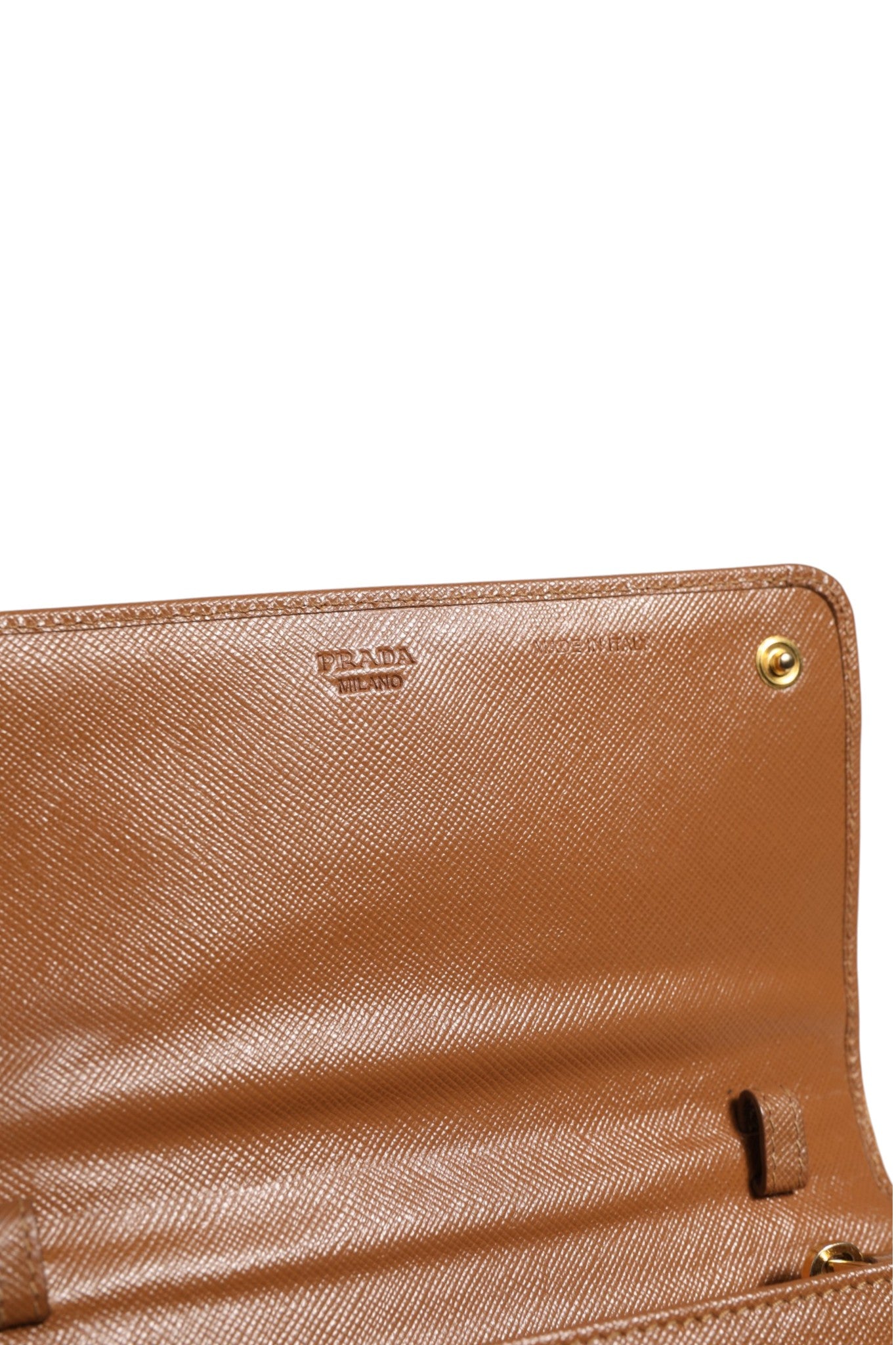 Prada Brown Leather Wallet with Gold Logo
