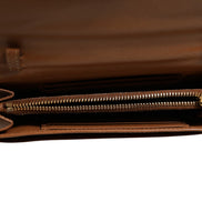 Prada Brown Leather Wallet with Gold Logo
