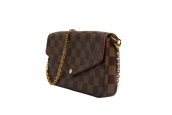 Louis Vuitton Damier Ebene Pochette Felice Chain Wallet
