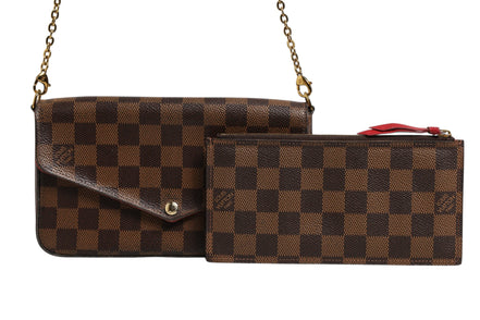 Πορτοφόλι με αλυσίδα Louis Vuitton Damier Ebene Pochette Felice