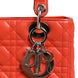 Christian Dior Orange Cannage Lambskin Leather Lady Dior Bag