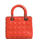Christian Dior Orange Cannage Lambskin Leather Lady Dior Bag