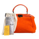 Fendi Orange Leather and Shearling Mini Peekaboo Top Handle Bag