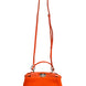 Fendi Orange Leather and Shearling Mini Peekaboo Top Handle Bag