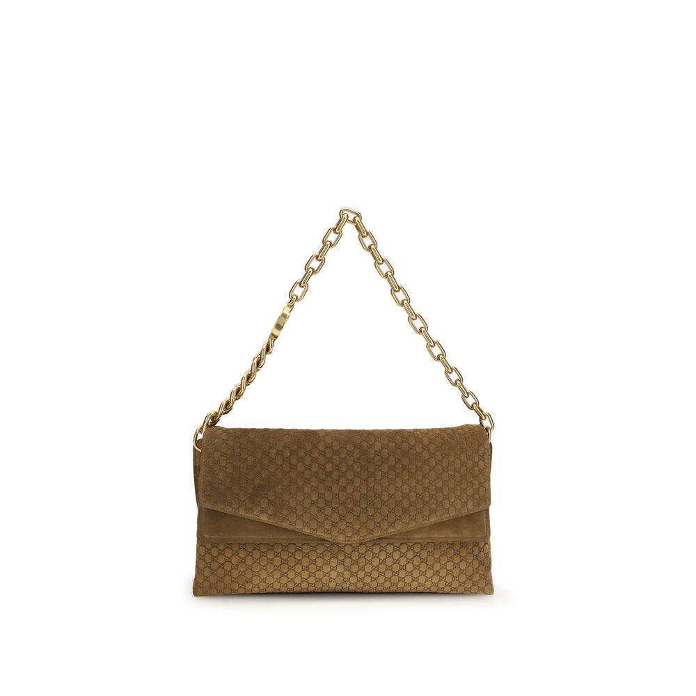 Gucci Brown Suede Leather Handbag