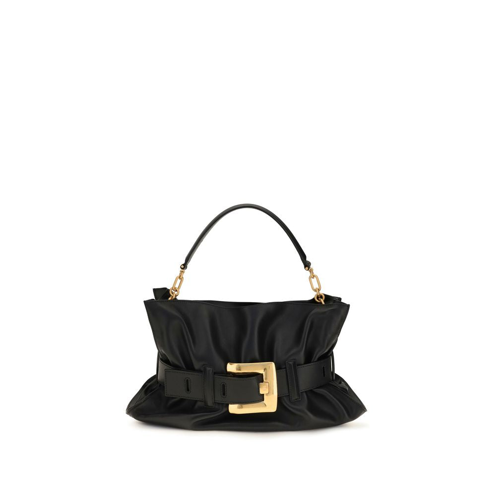 Balmain Black Calf Leather Bos Taurus Shoulder Bag