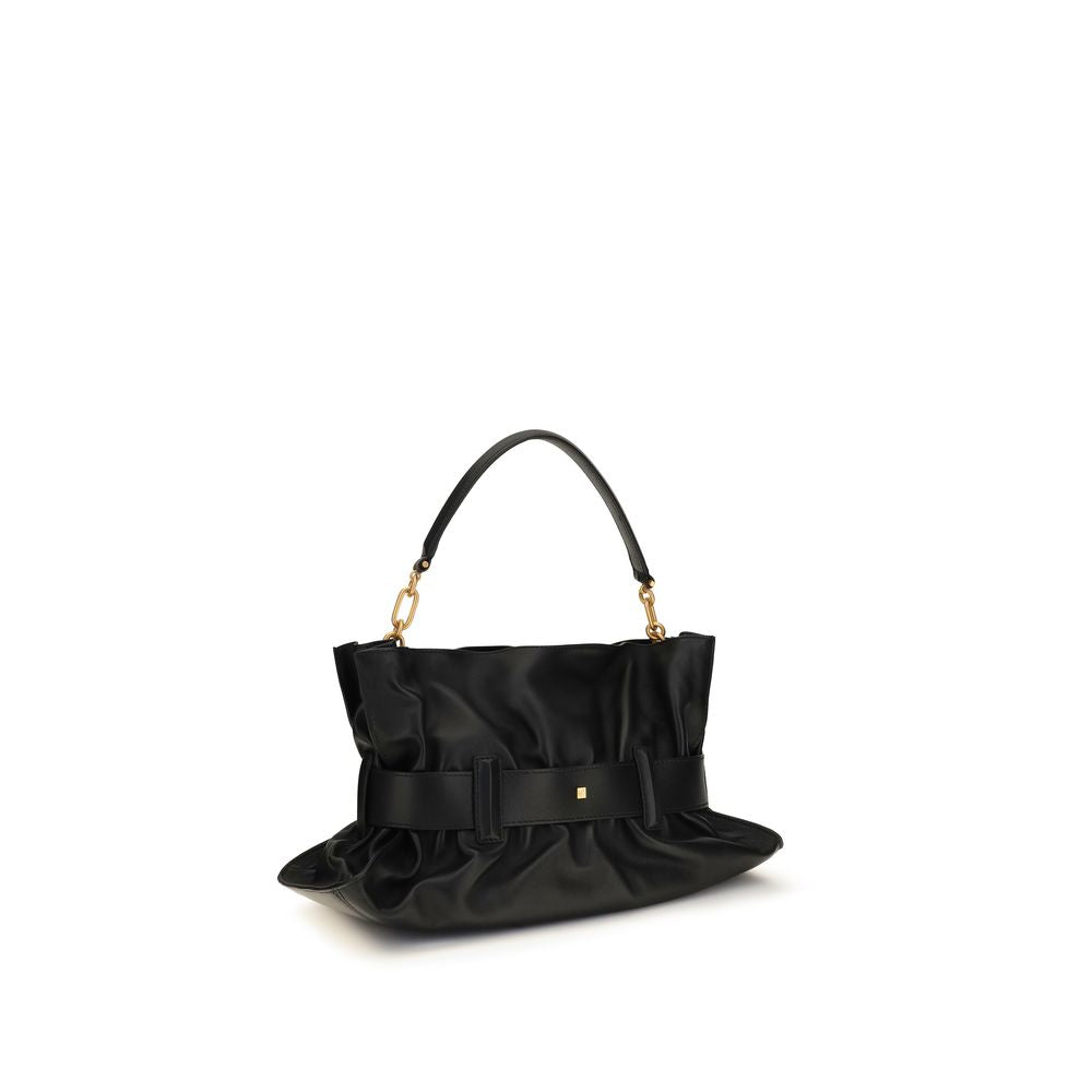 Balmain Black Calf Leather Bos Taurus Shoulder Bag