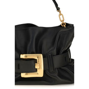 Balmain Black Calf Leather Bos Taurus Shoulder Bag