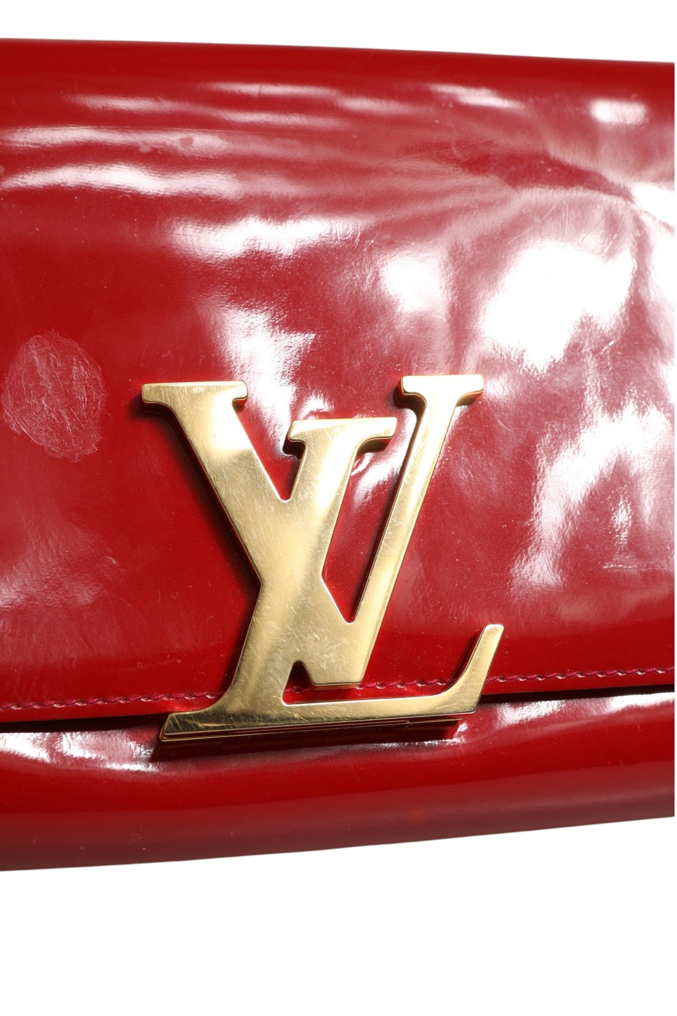Louis Vuitton Louise PM Red Patent Leather Wallet On Chain