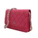 Chanel Pink Quilted Lambskin Wallet On Chain WOC Silver