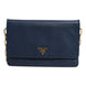 Prada Blue Saffiano Leather Wallet on Chain Clutch Bag