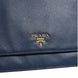 Prada Blue Saffiano Leather Wallet on Chain Clutch Bag