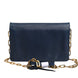 Prada Blue Saffiano Leather Wallet on Chain Clutch Bag