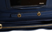 Πορτοφόλι clutch με αλυσίδα από μπλε δέρμα Saffiano Prada  