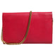 Saint Laurent Red Leather Monogram Wallet on Chain