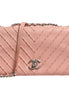Chanel Small Classic Double Flap Bag Light Pink Chevron