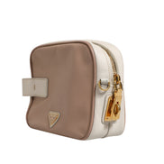 Prada Clay Gray Small Leather Shoulder Bag