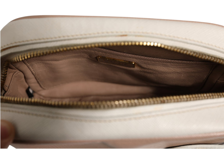 Prada Clay Gray Small Leather Shoulder Bag