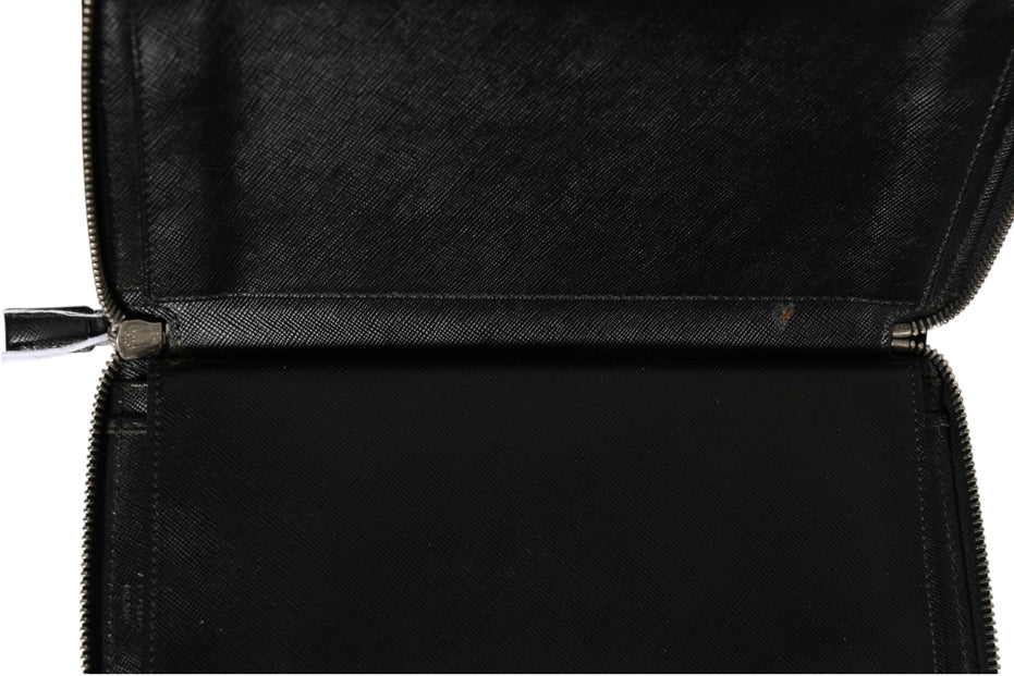 Prada Baltico Saffiano Leather Zip Travel Wallet