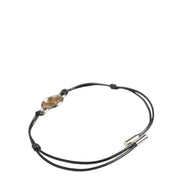 Dolce & Gabbana Black Polyester Cord Gold Tone Roman Coin Charm Bracelet