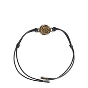 Dolce & Gabbana Black Polyester Cord Gold Tone Roman Coin Charm Bracelet