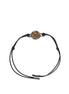 Dolce & Gabbana Black Polyester Cord Gold Tone Roman Coin Charm Bracelet