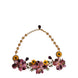 Dolce & Gabbana Gold Brass Mix Fiori Flowers Crystal Chain Necklace