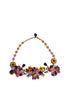 Dolce & Gabbana Gold Brass Mix Fiori Flowers Crystal Chain Necklace