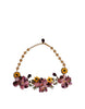 Dolce & Gabbana Gold Brass Mix Fiori Flowers Crystal Chain Necklace