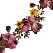 Dolce & Gabbana Gold Brass Mix Fiori Flowers Crystal Chain Necklace