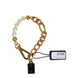 Dolce & Gabbana Gold Brass Pearl Embellished Chain Link Jewelry Bracelet