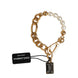 Dolce & Gabbana Gold Brass Pearl Embellished Chain Link Jewelry Bracelet