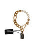 Dolce & Gabbana Gold Brass Pearl Embellished Chain Link Jewelry Bracelet