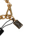Dolce & Gabbana Gold Brass Pearl Embellished Chain Link Jewelry Bracelet