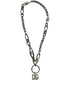 Dolce & Gabbana Silver Tone Chain Signature DG Logo Pendant Necklace
