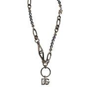 Dolce & Gabbana Silver Tone Chain Signature DG Logo Pendant Necklace