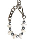 Dolce & Gabbana Silver Tone Brass Beaded Shell DG Logo Pendant Bracelet